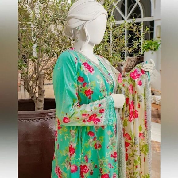 JUNAID JAMSHED PAKISTANI DESIGNER SEMI FORMAL DRESS 3 PIECE - Picture 5 of 6